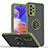 Funda Bumper Silicona y Plastico Mate Carcasa con Magnetico Anillo de dedo Soporte QW2 para Samsung Galaxy A23 4G Ejercito Verde