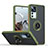 Funda Bumper Silicona y Plastico Mate Carcasa con Magnetico Anillo de dedo Soporte QW2 para Xiaomi Mi 12T Pro 5G Ejercito Verde