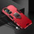 Funda Bumper Silicona y Plastico Mate Carcasa con Magnetico Anillo de dedo Soporte R01 para Huawei P60 Pro Rojo