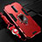 Funda Bumper Silicona y Plastico Mate Carcasa con Magnetico Anillo de dedo Soporte R01 para Oppo R17 Pro Rojo