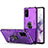 Funda Bumper Silicona y Plastico Mate Carcasa con Magnetico Anillo de dedo Soporte R01 para Samsung Galaxy S20 Plus 5G Morado