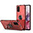 Funda Bumper Silicona y Plastico Mate Carcasa con Magnetico Anillo de dedo Soporte R01 para Samsung Galaxy S20 Plus Rojo