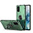 Funda Bumper Silicona y Plastico Mate Carcasa con Magnetico Anillo de dedo Soporte R01 para Samsung Galaxy S20 Plus Verde