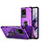 Funda Bumper Silicona y Plastico Mate Carcasa con Magnetico Anillo de dedo Soporte R01 para Samsung Galaxy S20 Ultra 5G Morado