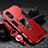 Funda Bumper Silicona y Plastico Mate Carcasa con Magnetico Anillo de dedo Soporte R01 para Xiaomi Poco M4 5G Rojo