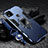 Funda Bumper Silicona y Plastico Mate Carcasa con Magnetico Anillo de dedo Soporte R01 para Xiaomi Redmi 10A 4G Azul