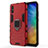 Funda Bumper Silicona y Plastico Mate Carcasa con Magnetico Anillo de dedo Soporte R01 para Xiaomi Redmi 9AT Rojo