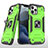 Funda Bumper Silicona y Plastico Mate Carcasa con Magnetico Anillo de dedo Soporte R02 para Apple iPhone 12 Pro Menta Verde