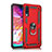 Funda Bumper Silicona y Plastico Mate Carcasa con Magnetico Anillo de dedo Soporte R02 para Samsung Galaxy A70 Rojo