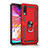 Funda Bumper Silicona y Plastico Mate Carcasa con Magnetico Anillo de dedo Soporte R02 para Samsung Galaxy A90 5G Rojo
