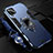 Funda Bumper Silicona y Plastico Mate Carcasa con Magnetico Anillo de dedo Soporte R03 para Huawei Nova 6 SE Azul