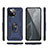 Funda Bumper Silicona y Plastico Mate Carcasa con Magnetico Anillo de dedo Soporte R03 para Xiaomi Mi 11 Lite 5G Azul