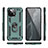 Funda Bumper Silicona y Plastico Mate Carcasa con Magnetico Anillo de dedo Soporte R03 para Xiaomi Mi 11 Lite 5G NE Verde