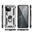 Funda Bumper Silicona y Plastico Mate Carcasa con Magnetico Anillo de dedo Soporte R03 para Xiaomi Mi 11 Lite 5G Plata