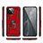 Funda Bumper Silicona y Plastico Mate Carcasa con Magnetico Anillo de dedo Soporte R03 para Xiaomi Mi 11 Lite 5G Rojo