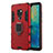 Funda Bumper Silicona y Plastico Mate Carcasa con Magnetico Anillo de dedo Soporte R04 para Huawei Mate 20 Rojo