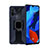 Funda Bumper Silicona y Plastico Mate Carcasa con Magnetico Anillo de dedo Soporte R04 para Huawei Nova 5 Pro Azul