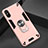 Funda Bumper Silicona y Plastico Mate Carcasa con Magnetico Anillo de dedo Soporte R04 para Xiaomi Redmi 9A Oro Rosa