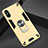 Funda Bumper Silicona y Plastico Mate Carcasa con Magnetico Anillo de dedo Soporte R04 para Xiaomi Redmi 9i Oro