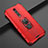 Funda Bumper Silicona y Plastico Mate Carcasa con Magnetico Anillo de dedo Soporte R07 para Xiaomi Redmi K20 Pro Rojo