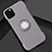 Funda Bumper Silicona y Plastico Mate Carcasa con Magnetico Anillo de dedo Soporte S01 para Apple iPhone 11 Pro Gris