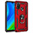Funda Bumper Silicona y Plastico Mate Carcasa con Magnetico Anillo de dedo Soporte S01 para Huawei Nova Lite 3 Plus Rojo