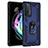 Funda Bumper Silicona y Plastico Mate Carcasa con Magnetico Anillo de dedo Soporte S01 para Motorola Moto Edge Lite 5G Azul