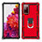 Funda Bumper Silicona y Plastico Mate Carcasa con Magnetico Anillo de dedo Soporte S01 para Samsung Galaxy S20 FE ((2022)) 5G Rojo