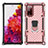 Funda Bumper Silicona y Plastico Mate Carcasa con Magnetico Anillo de dedo Soporte S01 para Samsung Galaxy S20 FE 4G Oro Rosa