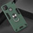 Funda Bumper Silicona y Plastico Mate Carcasa con Magnetico Anillo de dedo Soporte S01 para Xiaomi Redmi 9C Verde Noche