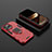 Funda Bumper Silicona y Plastico Mate Carcasa con Magnetico Anillo de dedo Soporte S02 para Apple iPhone 15 Pro Max Rojo