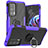 Funda Bumper Silicona y Plastico Mate Carcasa con Magnetico Anillo de dedo Soporte S02 para Motorola Moto Edge S Pro 5G Morado