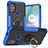 Funda Bumper Silicona y Plastico Mate Carcasa con Magnetico Anillo de dedo Soporte S02 para Motorola Moto G10 Azul