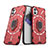 Funda Bumper Silicona y Plastico Mate Carcasa con Magnetico Anillo de dedo Soporte S02 para Nothing Phone 1 Rojo