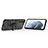 Funda Bumper Silicona y Plastico Mate Carcasa con Magnetico Anillo de dedo Soporte S02 para Samsung Galaxy S21 FE 5G Negro