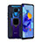 Funda Bumper Silicona y Plastico Mate Carcasa con Magnetico Anillo de dedo Soporte S03 para Huawei Nova 5i Pro Azul