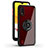 Funda Bumper Silicona y Plastico Mate Carcasa con Magnetico Anillo de dedo Soporte S03 para Samsung Galaxy A01 SM-A015 Rojo y Negro