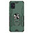 Funda Bumper Silicona y Plastico Mate Carcasa con Magnetico Anillo de dedo Soporte S03 para Samsung Galaxy A51 5G Verde