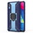 Funda Bumper Silicona y Plastico Mate Carcasa con Magnetico Anillo de dedo Soporte S03 para Samsung Galaxy M10 Azul