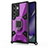 Funda Bumper Silicona y Plastico Mate Carcasa con Magnetico Anillo de dedo Soporte S03 para Samsung Galaxy S22 Ultra 5G Morado