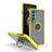 Funda Bumper Silicona y Plastico Mate Carcasa con Magnetico Anillo de dedo Soporte S04 para Motorola Moto Edge 20 5G Amarillo