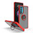 Funda Bumper Silicona y Plastico Mate Carcasa con Magnetico Anillo de dedo Soporte S04 para Motorola Moto Edge 20 5G Rojo