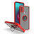 Funda Bumper Silicona y Plastico Mate Carcasa con Magnetico Anillo de dedo Soporte S04 para Motorola Moto G10 Power Rojo