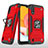 Funda Bumper Silicona y Plastico Mate Carcasa con Magnetico Anillo de dedo Soporte S04 para Samsung Galaxy A01 SM-A015 Rojo