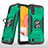 Funda Bumper Silicona y Plastico Mate Carcasa con Magnetico Anillo de dedo Soporte S04 para Samsung Galaxy A01 SM-A015 Verde Noche