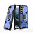 Funda Bumper Silicona y Plastico Mate Carcasa con Magnetico Anillo de dedo Soporte S04 para Samsung Galaxy S22 Plus 5G Azul