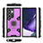 Funda Bumper Silicona y Plastico Mate Carcasa con Magnetico Anillo de dedo Soporte S04 para Samsung Galaxy S22 Ultra 5G Morado