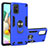 Funda Bumper Silicona y Plastico Mate Carcasa con Magnetico Anillo de dedo Soporte S05 para Samsung Galaxy A71 5G Azul Cielo