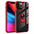 Funda Bumper Silicona y Plastico Mate Carcasa con Magnetico Anillo de dedo Soporte S06 para Apple iPhone 13 Pro Max Rojo