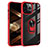 Funda Bumper Silicona y Plastico Mate Carcasa con Magnetico Anillo de dedo Soporte S06 para Apple iPhone 14 Pro Rojo